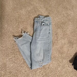 Fashion Nova Light Blue Cropped Jeans